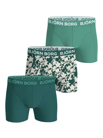 Björn Borg COTTON STRETCH BOXER 3p, MULTIPACK 4 Grøn