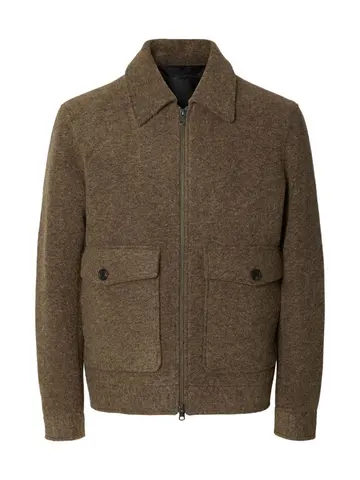 SELECTED SLHJAKOB WOOL BLEND JKT Brun
