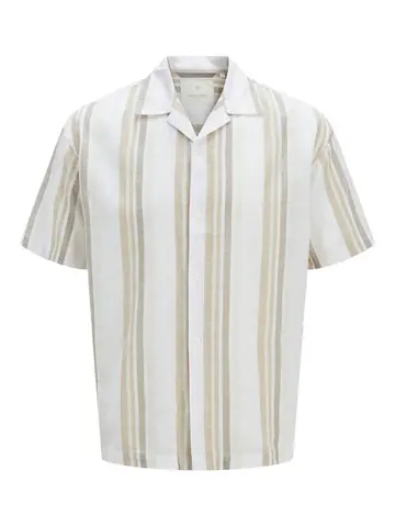 Jack & Jones JPRCCSUMMER STRIPE RESORT S/S SHIRT Hvid