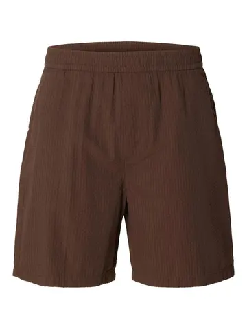 SELECTED SLHREGSTUART SEERSUCKER SHORTS Brun
