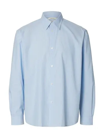 SELECTED SLHRLXBEN STRIPE LS SHIRT Blå