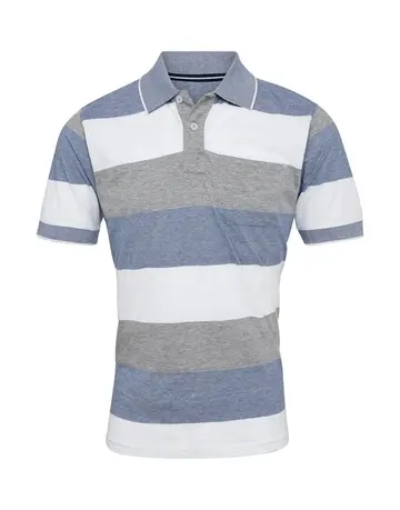 Black Blue Striped polo regular fit 