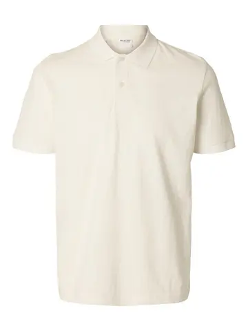 SELECTED SLHPAUL JACQUARD SS POLO Hvid
