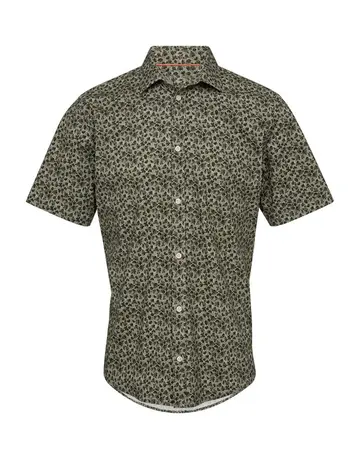 Garant Modern fit shirt s/s Mørkgrøn