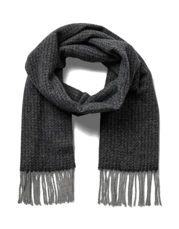 Garant Signatur wool scarf striped Mørkgrå