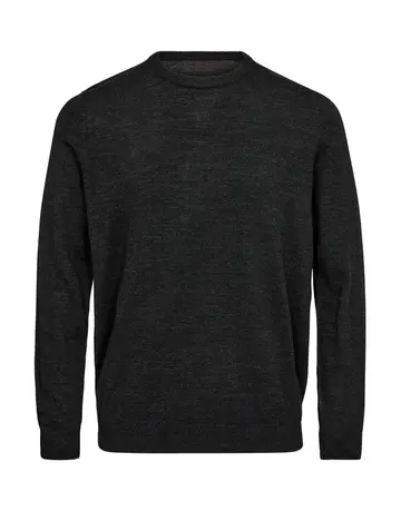 Garant Reg fit o-neck merino Sort