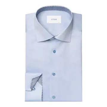 ETON Solid Signature Twill Geometric Effect Shirt 