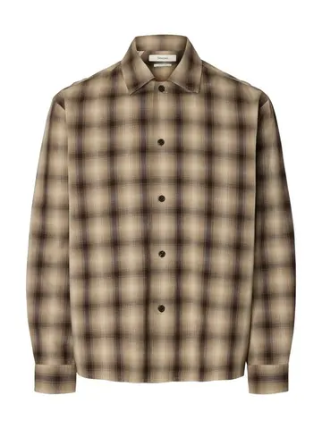 SELECTED SLHRLXMICAH LANO CHECK LS LIGHT OS Brun