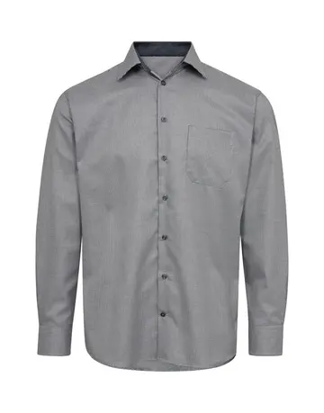 Black Blue l/s shirt regular fitting 