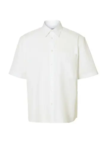 SELECTED SLHRELAXCADEN SS SHIRT Hvid