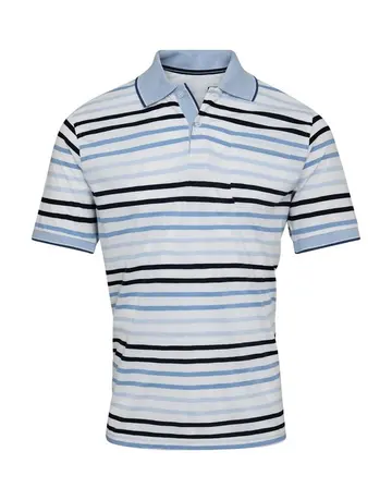 Thomas Regency Striped polo regular fit Lysblå