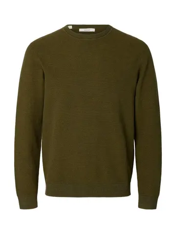 SELECTED SLHROSS LS KNIT STRUCTURE CREW NECK 