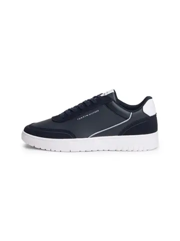 Tommy Hilfiger TH BASKET CORE LEATHER SUEDE MIX Blå