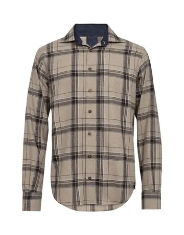 Garant Shirt l/s modern fit lysbrun