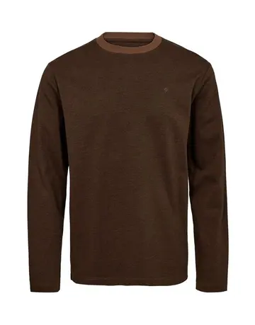 Garant Signatur O-neck l/s modern fit t-shirt Brun