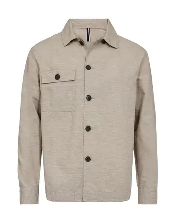 Garant Signatur Linen overshirt modern fit lysbrun