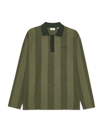 Les Deux Striped Jacquard LS Polo 