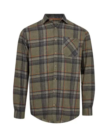Garant Flannel shirt l/s REGULAR fit Mørkgrøn