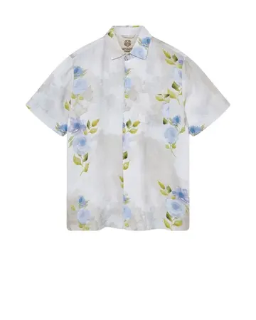 Mos Mosh MMGRife SS Linen Shirt Blå