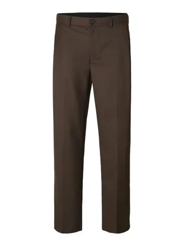 SELECTED SLHREGULAR MIKE WOOL BLEND PLEAT PA Brun