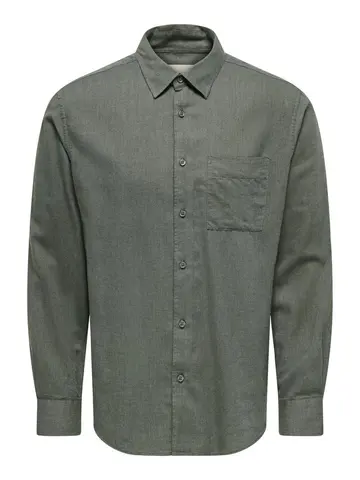 Only & Sons ONSMARS REG FIT LS SHIRT NOOS Grå