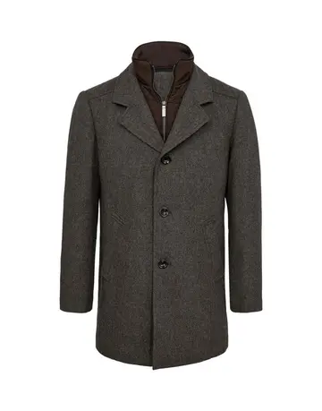 Gino Marcello Mens wool coat modern fit 