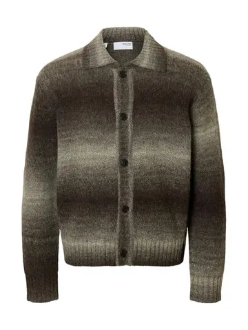 SELECTED SLHGAARD LS KNIT RELAXED POLO CARDI Brun