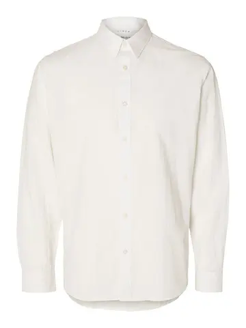 SELECTED SLHSLIMNEW-LINEN SHIRT LS W NO Hvid
