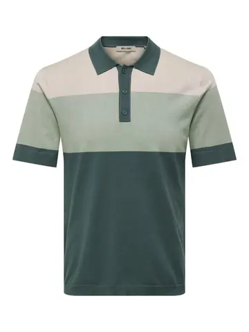 Only & Sons ONSWYLER LIFE REG BLOCK SS POLO KNI Grøn