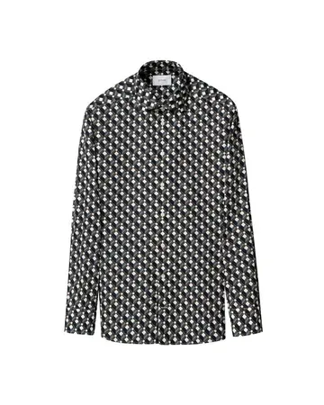 ETON Geometric Print Cotton Tencel Lyocell Shirt 