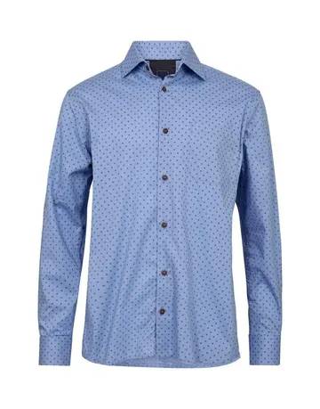 Garant Casual Mens knitted shirt l/s Lysblå