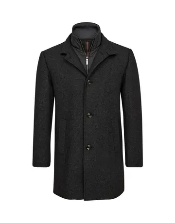 Gino Marcello Mens wool coat modern fit 