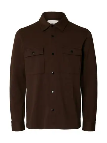 SELECTED SLHJACKIE SWEAT JACKET W NOOS Mørkbrun