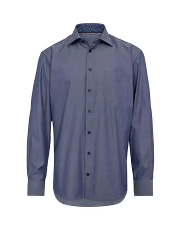 Black Blue Mens shirt l/s regular fit 