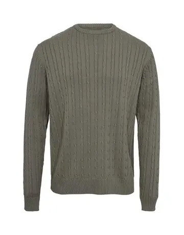 Black Blue Cable o-neck knit regular fit 