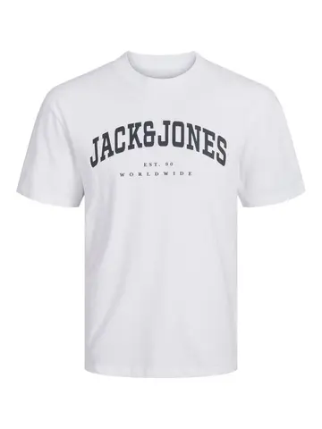 Jack & Jones JJECALEB VARSITY TEE SS O-NECK NOOS Hvid