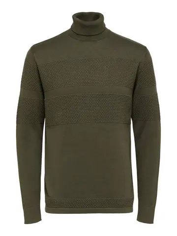 SELECTED SLHMAINE LS KNIT ROLL NECK W NOOS Grøn