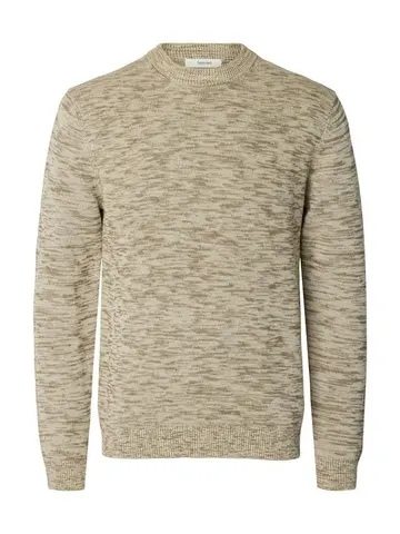 SELECTED SLHDANE LS KNIT STRUCTURE CREW NECK Grå
