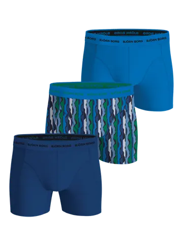 Björn Borg COTTON STRETCH BOXER 3p, MULTIPACK 4 Blå