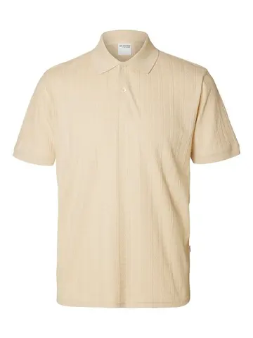 SELECTED SLHJETT JACQUARD SS POLO Grå
