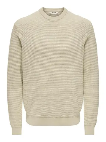 Only & Sons ONSDAVE REG LS CREW NECK KNIT NOOS Grå