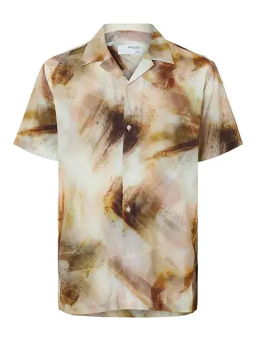 SELECTED SLHREGAIR SHIRT SS MIX W Hvid