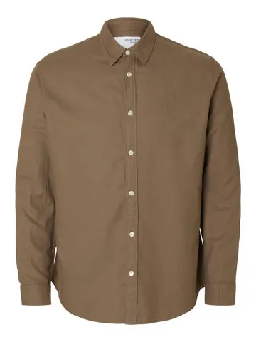 SELECTED SLHSLIMOWEN-FLANNEL SHIRT LS NOOS Grå