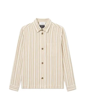 Les Deux Shane Stripe Cotton Overshirt 