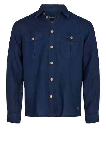 SIGNAL Troy Linen Overshirt Navy