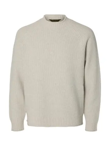 SELECTED SLMDOMESTIC LS KNIT CREW NECK Grå