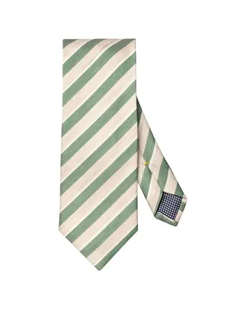 ETON Striped Woven Linen Silk Tie 