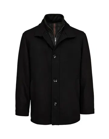 Black Blue Mens wool jacket regular fit 