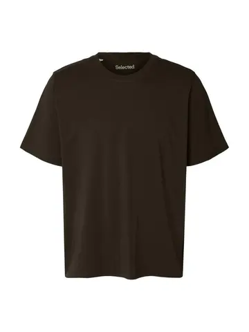 SELECTED SLHASPEN SS O-NECK TEE W NOOS Brun