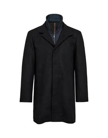 Gino Marcello Mens wool coat modern fit 
